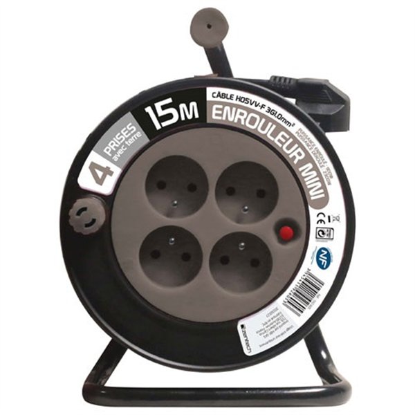 ZENITECH - Enrouleur 15 mètresr 3G 1mm taupe