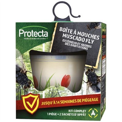 PROTECTA - Boîte à mouches écologique avec 3 appâts