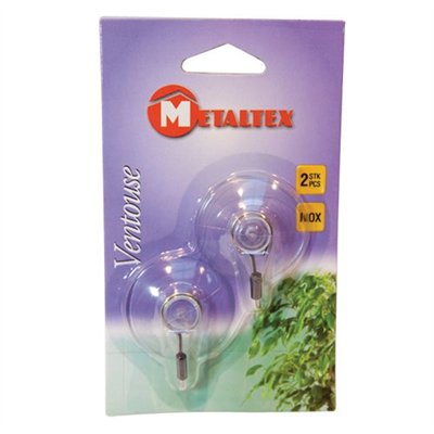 METALTEX - Lot 2 crochets ventouse Transparents