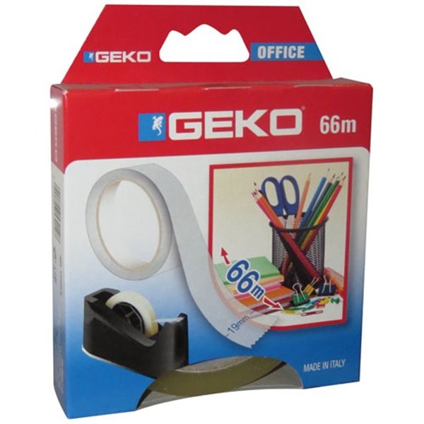 GEKO - Adhésif transparent pour dévidoir de bureau 19mm x 66m