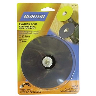 NORTON - Plateau à vis caoutchouc 127mm tige 6mm pour perceuse