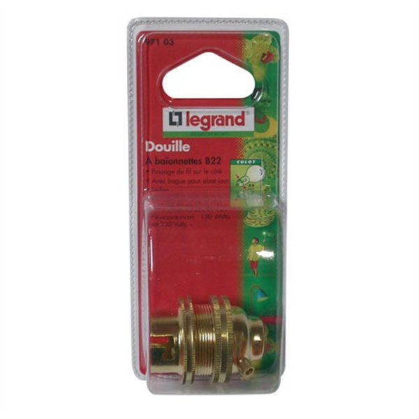 LEGRAND - Douille B22 passage fil+bague acier s/c