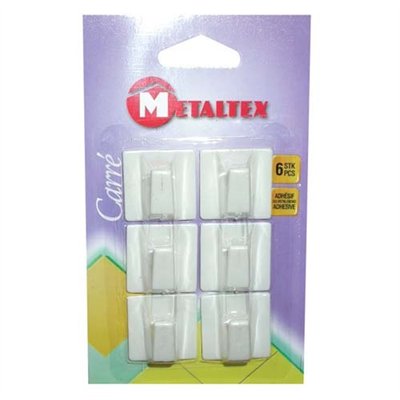 METALTEX - Crochet adh.carré 30x30mm x6 291000