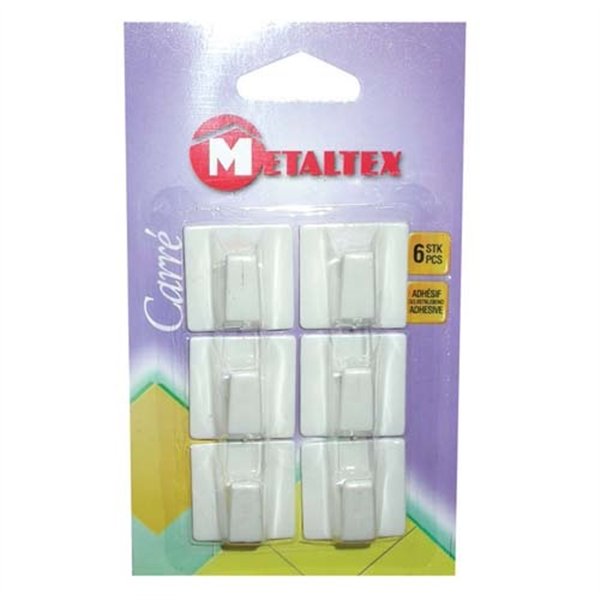 METALTEX - Crochet adh.carré 30x30mm x6 291000