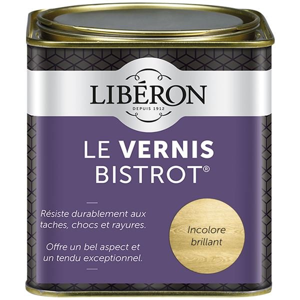 LIBERON - Vernis bistrot 0.5L brillant incolore
