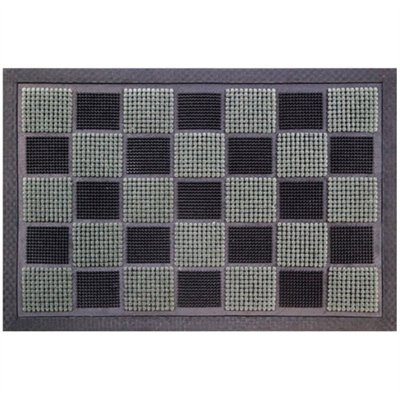 IDMAT - Tapis picot floqué 40x60 noir/gris