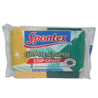 SPONTEX - Éponge végétale grattante stop graisse x2 3092