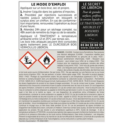 LIBERON - Insecticide traitement bois bombe 400ml Liberon