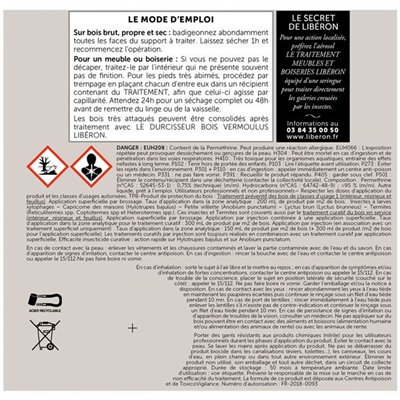 LIBERON - Insecticide traitement bois 500ml Liberon