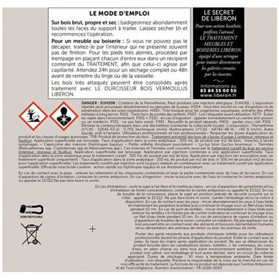 LIBERON - Insecticide traitement bois 1l Liberon