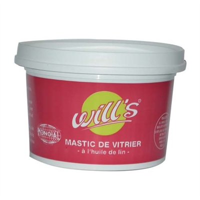WILL'S - Mastic vitrier mondial brun/acajou pot 1kg