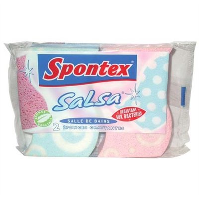 SPONTEX - Éponge grattante s/de bains x2 salsa