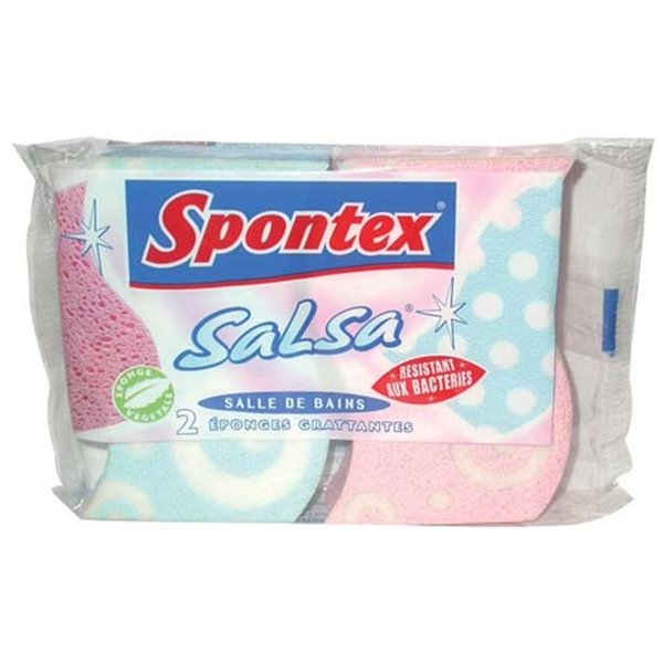 SPONTEX - Éponge grattante s/de bains x2 salsa
