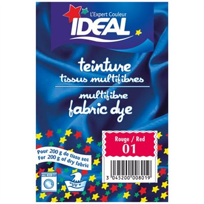 IDEAL - Teinture pour tissu multifibres - 15 g - rouge