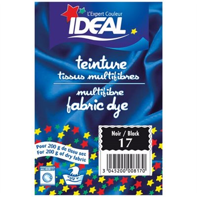 IDEAL - Teinture pour tissu multifibres - 15 g - noir