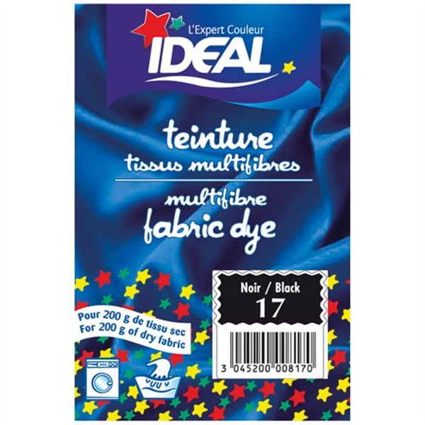 IDEAL - Teinture pour tissu multifibres - 15 g - noir
