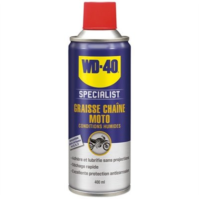 WD40 SPECIALIST MOTO - Graisse Chaîne Moto Conditions Humides WD-40 SPECIALIST 400 mL