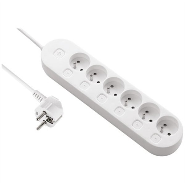 ELECTRALINE - Bloc 6 prises 2P+T 16A avec interrupteurs individuels