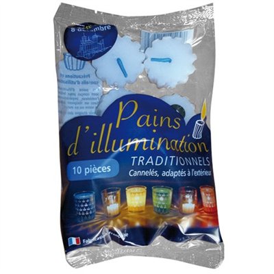 Ciergerie Sud Est - Pain d'illumination traditionnel cire blanche x 10