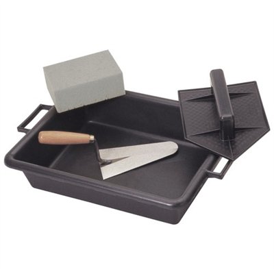 VINMER - Lot de maçon : taloche pointue + auge 10L +truelle