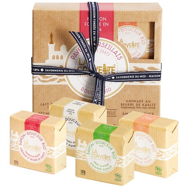 LA CORVETTE - Coffret Pavés Marseillais Douceur Bio - Cosmos Organic