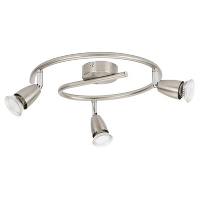 PROLIGHT - Luminaire spot LED spirale GU10 3x42W acier brossé.