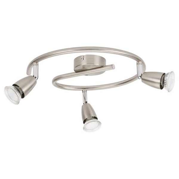 PROLIGHT - Luminaire spot LED spirale GU10 3x42W acier brossé.