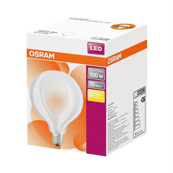 OSRAM - LED globe 95mm verre dépoli 11W 100W E27 806LM chaud