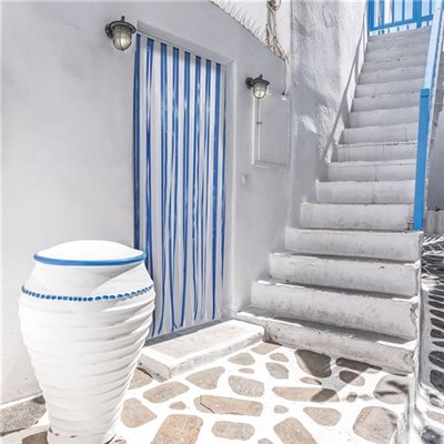 MOREL - Rid.port.polyet.antill.blc/bleu 90x220