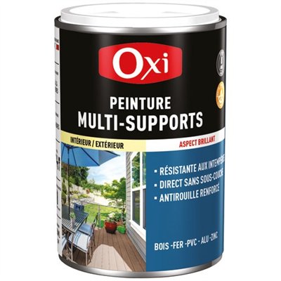 OXI - Peinture top 3 bois fer pvc 250ml blanc brillant ral9010