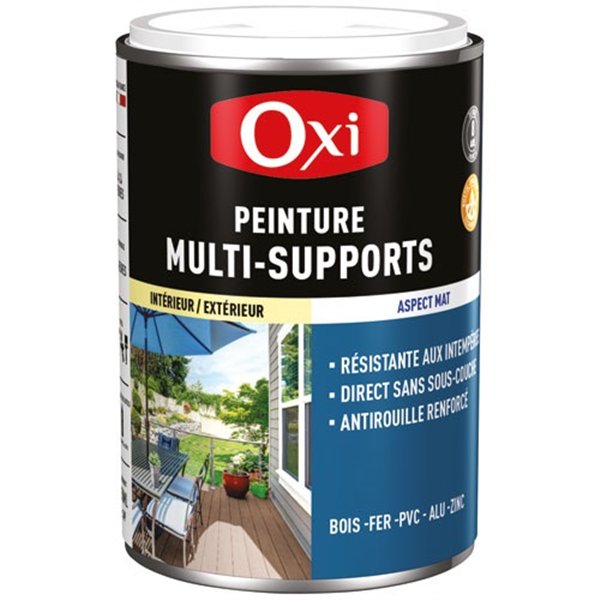 OXI - Peinture top 3 bois fer pvc 250ml noir mat ral9005