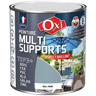 OXI - Peinture top 3 bois fer pvc 500ml gris foncé brill. ral7000
