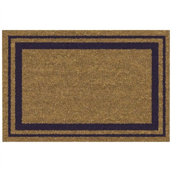 IDMAT - Tapis coco naturel sur pvc 40x60cm ep. 15 mm bord bleu