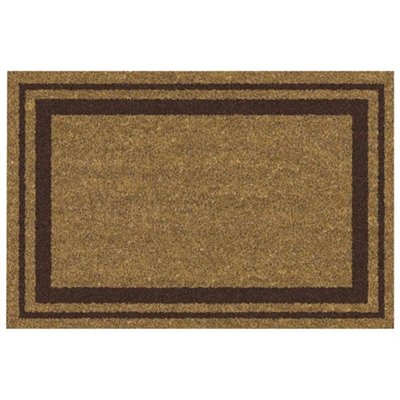 IDMAT - Tapis coco naturel 40x60cm épaisseur 15 mm bord marron