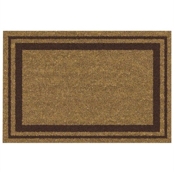 IDMAT - Tapis coco naturel 40x60cm épaisseur 15 mm bord marron