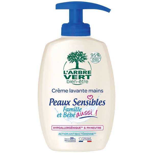 ARBRE VERT BIEN ETRE - Arbre vert creme lavante main peaux sensibles bio pompe 300