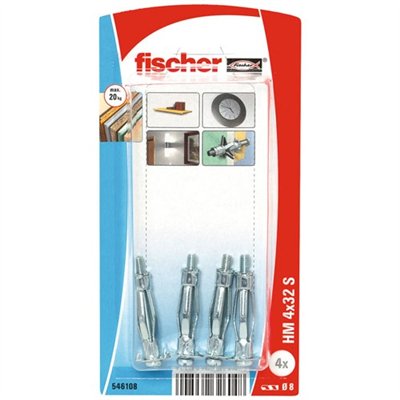 FISCHER - CHEVILLE CORPS CREUX HM4X32S/10K NV-10 BL