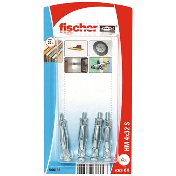 FISCHER - CHEVILLE CORPS CREUX HM4X32S/10K NV-10 BL