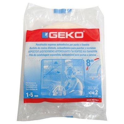 GEKO - Bourrelet adhésif mousse polyuréthane blanc 25mmx6x8m