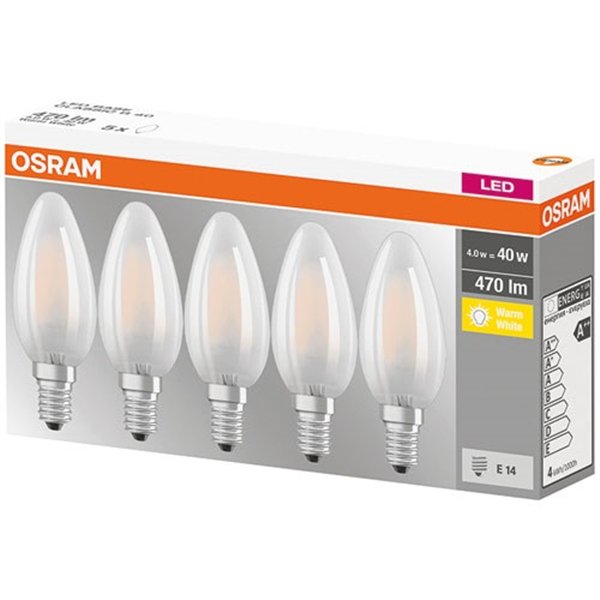 OSRAM - Led filament flamme dépolie 4W E14 blanc chaud boite de 5
