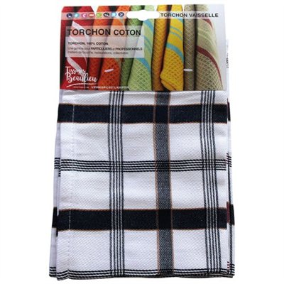 TISSAGES DE BEAULIEU - Torchons andrea assortis x3