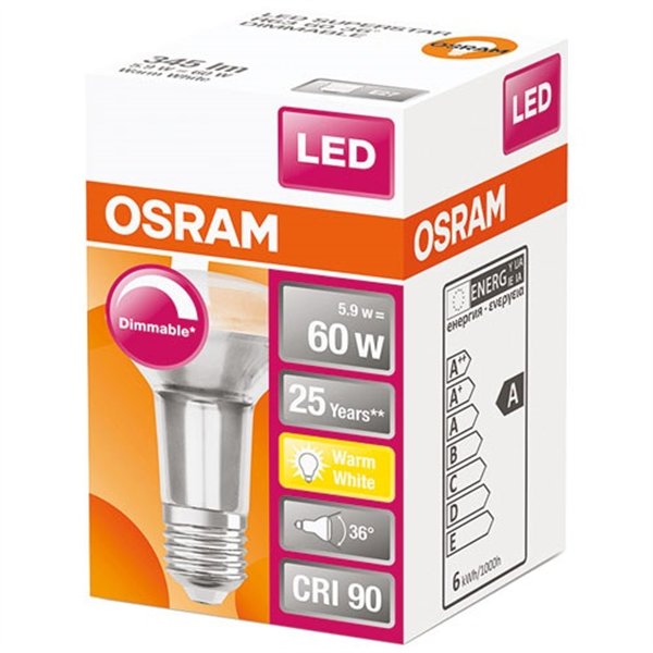 OSRAM - Ampoule led spot R63 variateur 59W60 E27 chaud