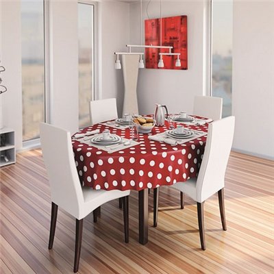 D-C-TABLE - Nappe ronde manhattan venita rouge 150cm