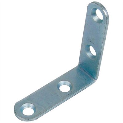 AFBAT - Equerre chaise têtes rondes 16x2 l.80mm zingué blanc