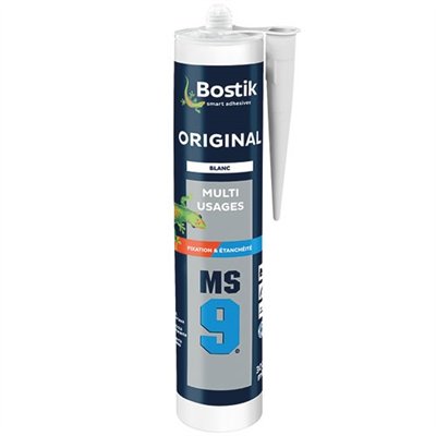 BOSTIK PRO - Mastic fixation MS9 originale Blanc 300 mL