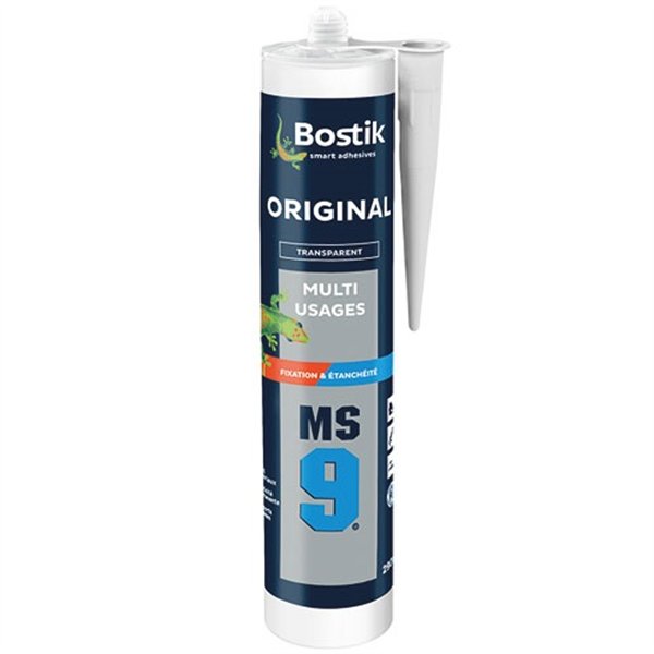 BOSTIK PRO - Mastic fixation MS9 original Blanc translucide 290 mL