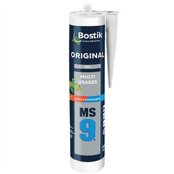 BOSTIK PRO - Mastic fixation MS9 original gris 300 mL