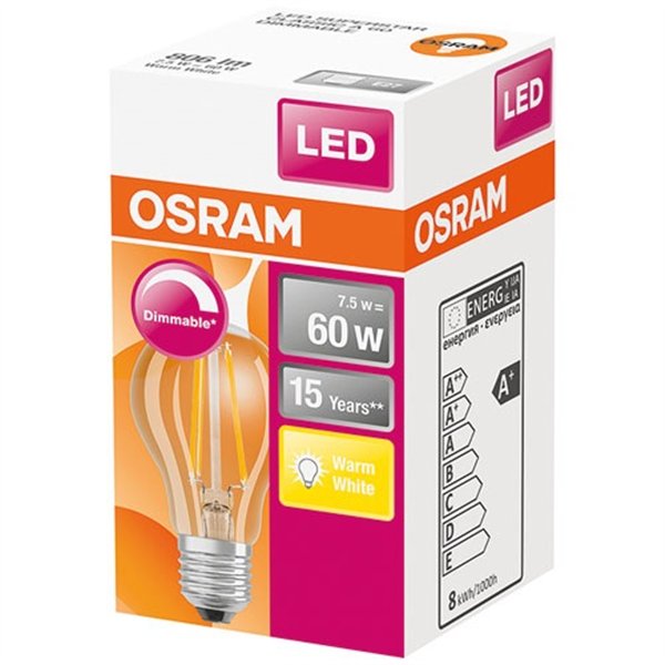 OSRAM - Ampoule led standard claire filament variable 75w60 e27 ch