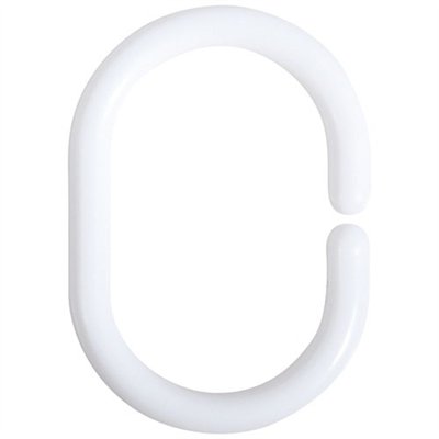 MSV - Anneaux rideaux douche blanc premium lot de 12