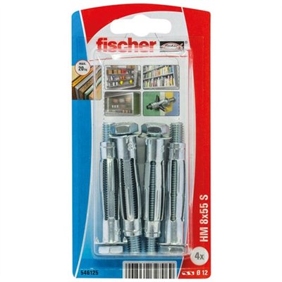 FISCHER - Cheville corps creux hm 8x55 s blister de 4
